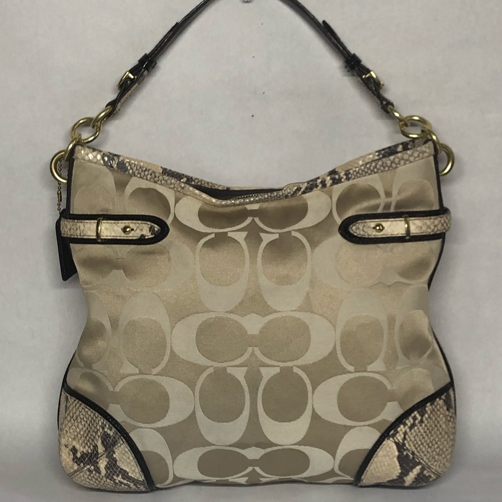 Coach Colette Shoulder Hobo Bag W/ Python Trim - image 2